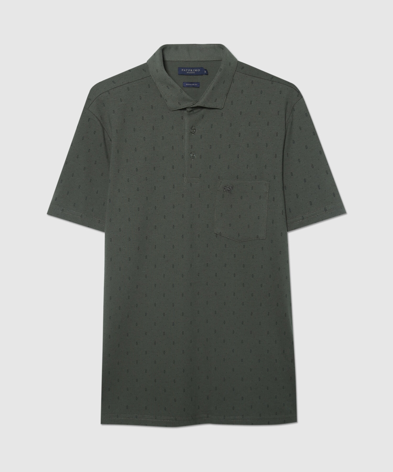 Polo Cuello Maquina Estampada Con Bolsillo