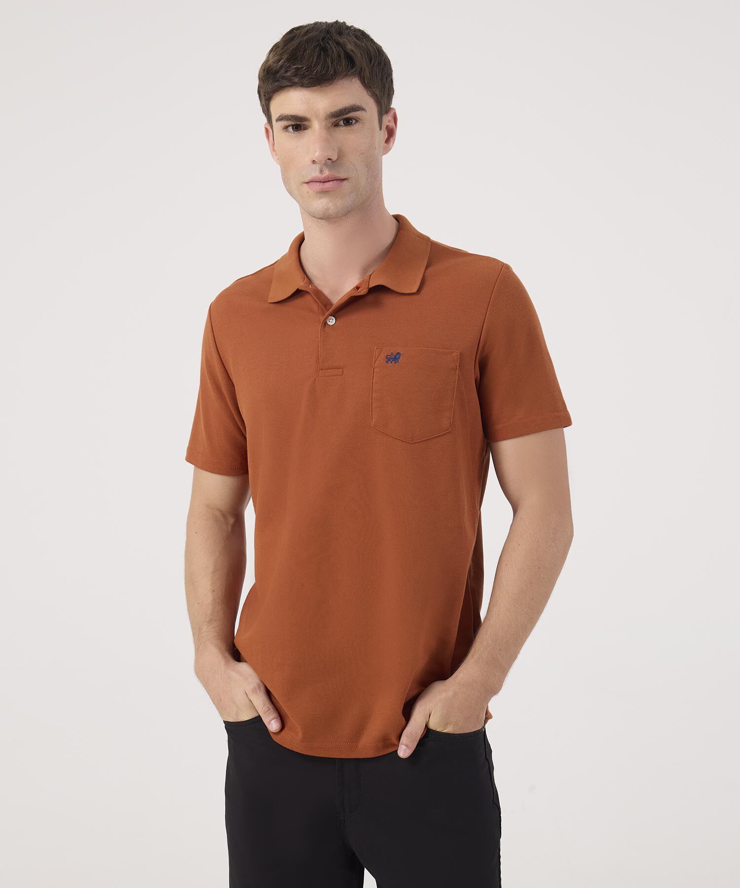 Polo Unicolor Con Bolsillo 