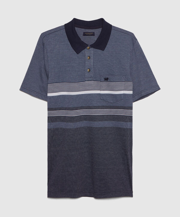Polo Listador Cuello Tejido