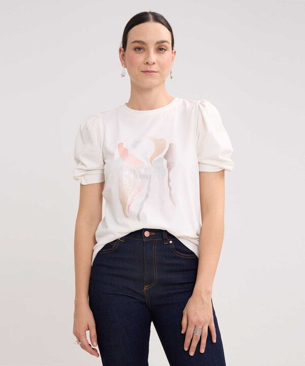 Camiseta Con Screen En Frente  Escote Redondo image number null