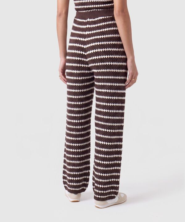 Pantal&oacute;n De Punto Acanalado Recto Para Mujer
