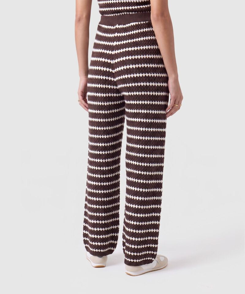 Pantal&oacute;n De Punto Acanalado Recto Para Mujer