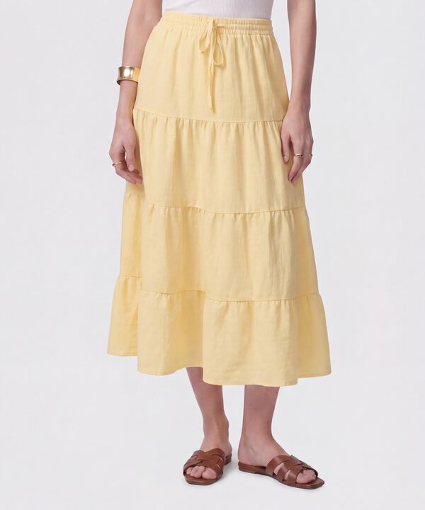 Falda Midi Con Boleros Y Ajuste De Lazo Mujer image number null