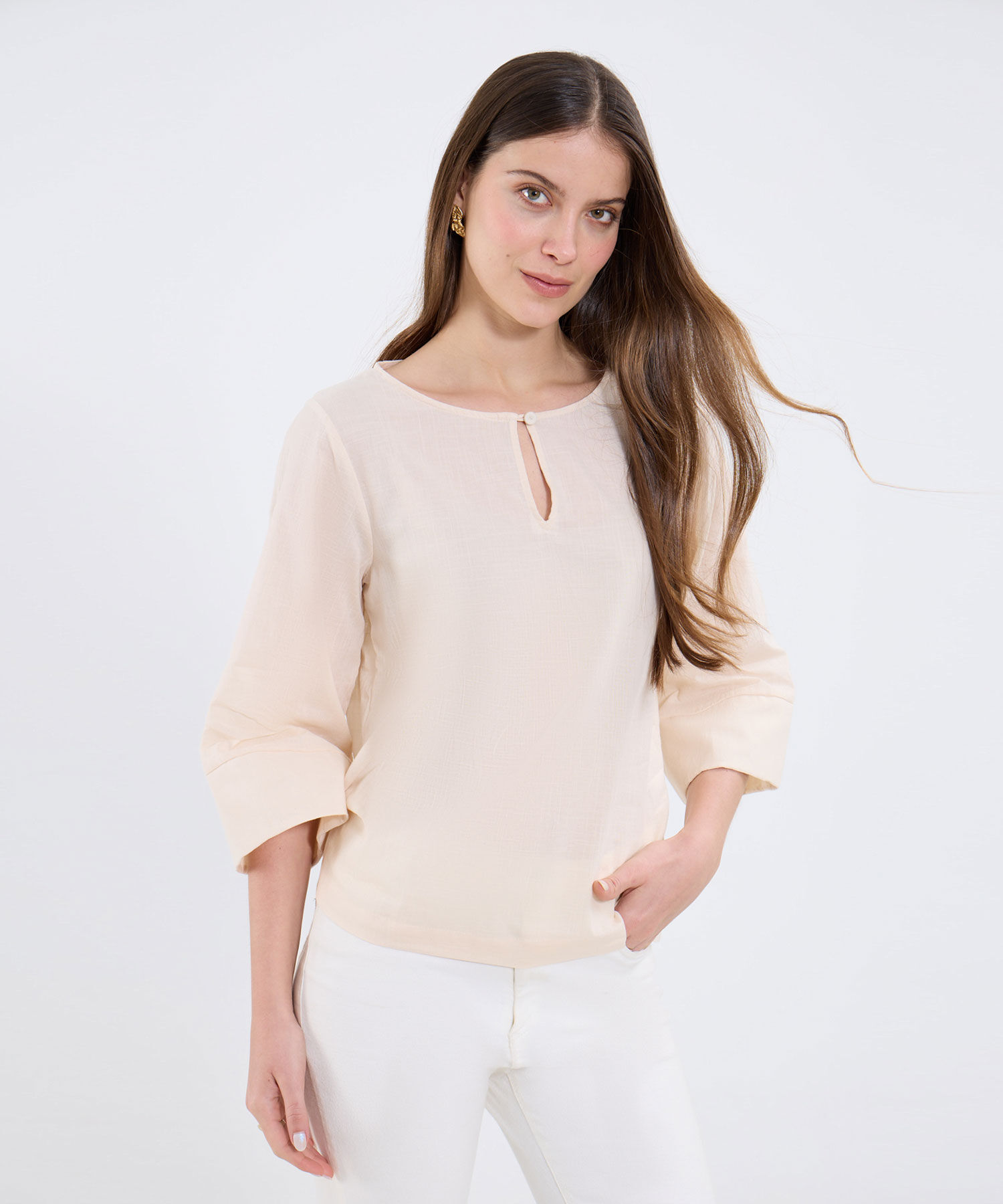 Blusa Manga ¾ Unicolor