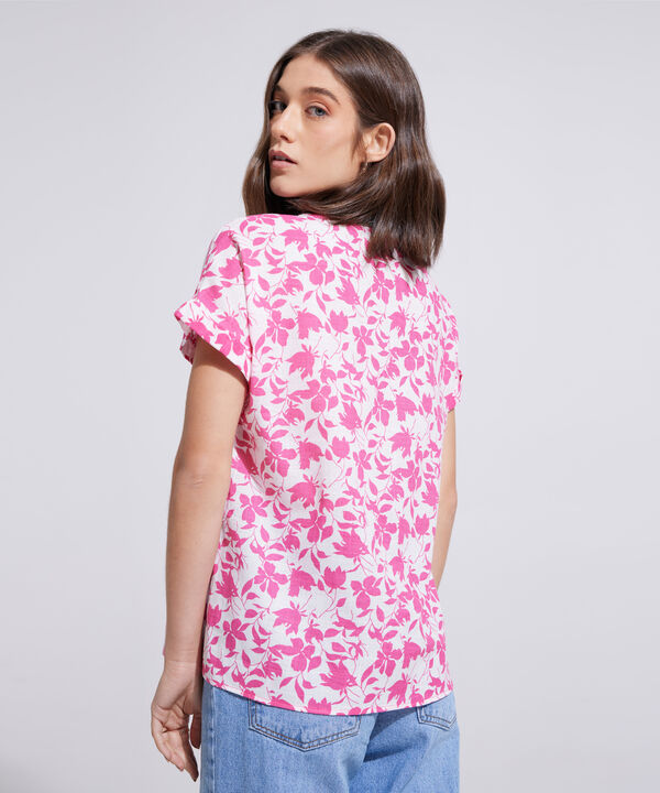 Blusa Manga Corta Corrida Estampada