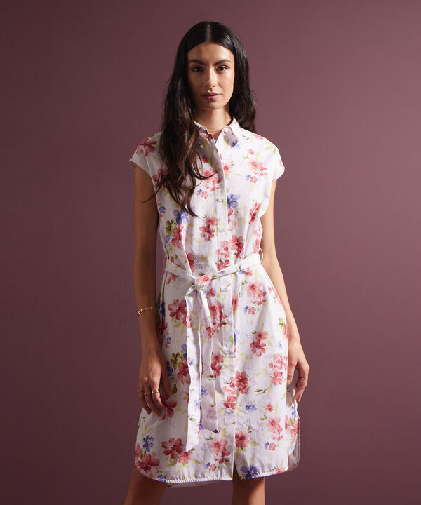 Vestido Camisero Estampado Sin Mangas image number null