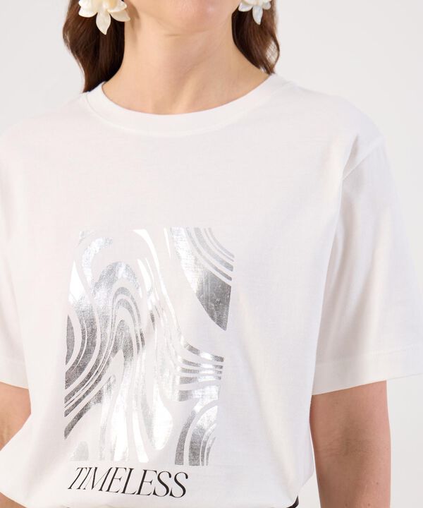 Camiseta Estampada Cuello Redondo Para Mujer image number null