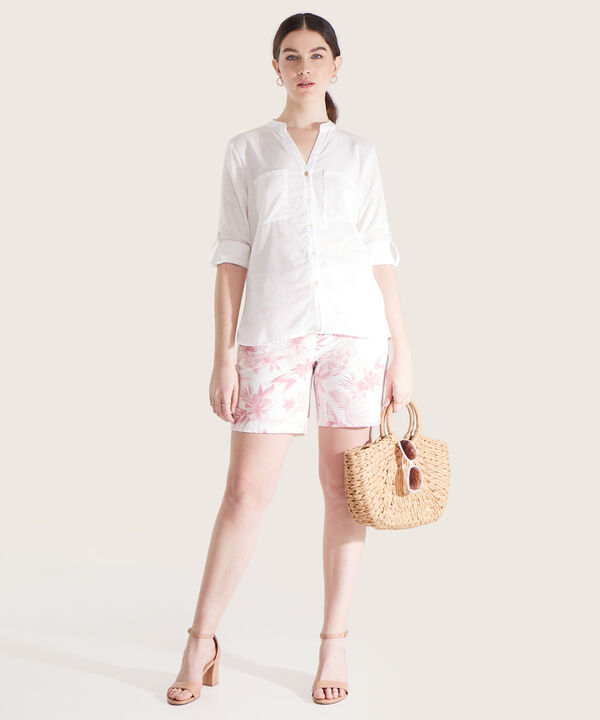 Blusa Lino Manga Larga Con Bolsillo image number null