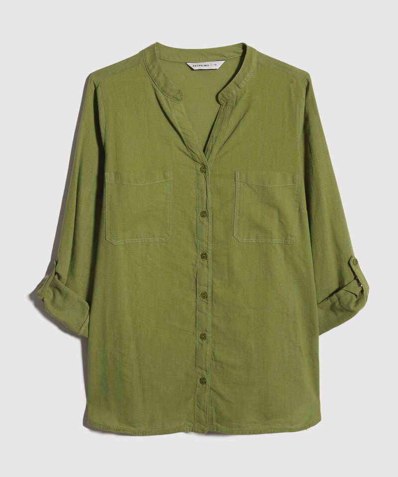 Blusa con Cuello Mao