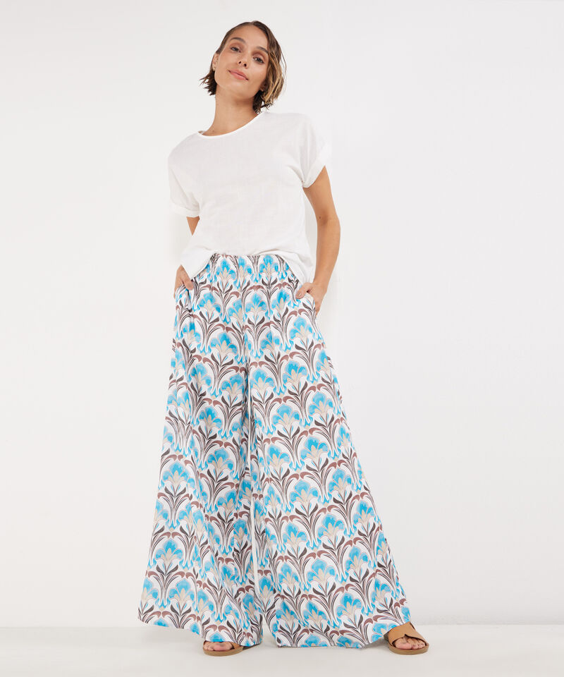 Blusa Manga Corta Con Guardapolvo En Lino Unicolor