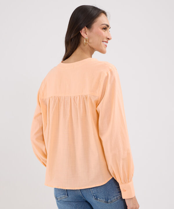 Blusa Unicolor Con Elastico  En Hombro