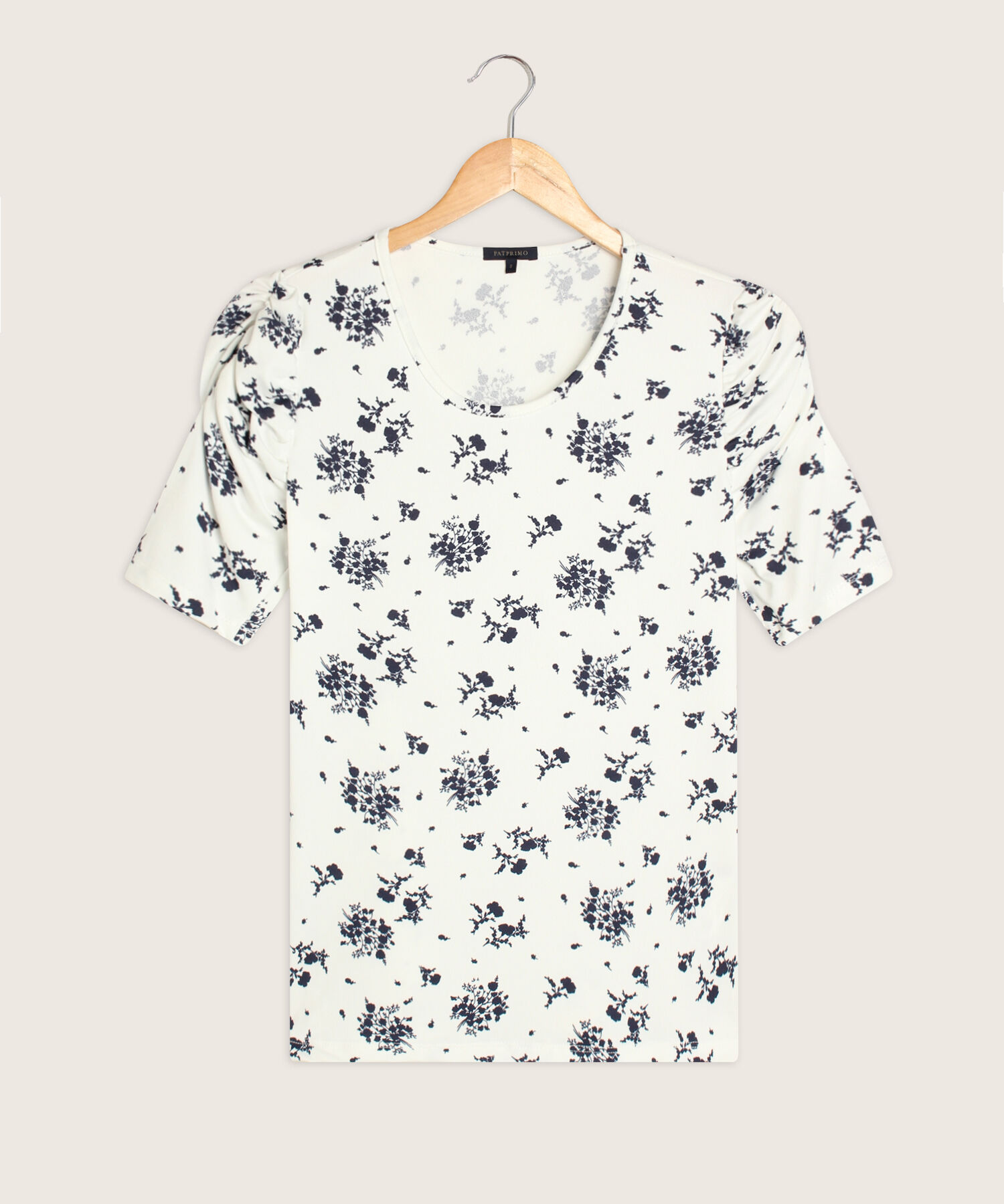 Camiseta Estampada Manga Corta Con Ruche