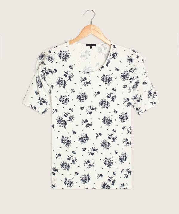 Camiseta Estampada Manga Corta Con Ruche