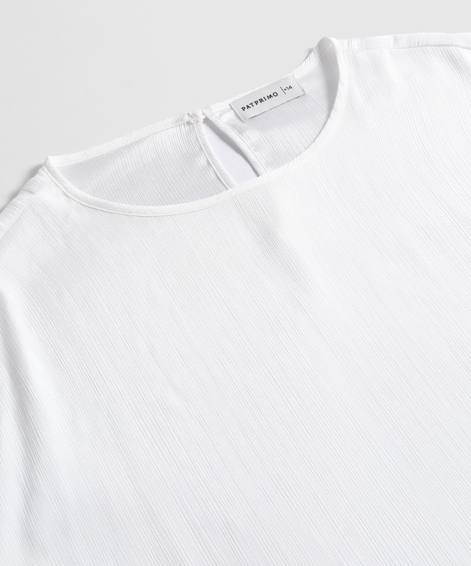 Blusa sin Manga con Textura y Abertura Para Mujer Curvy