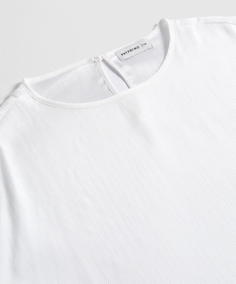 Blusa sin Manga con Textura y Abertura Para Mujer Curvy