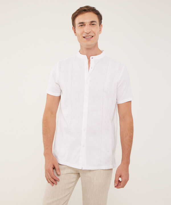 Camisa Guayabera Cuello Neru Bordada En Frente image number null