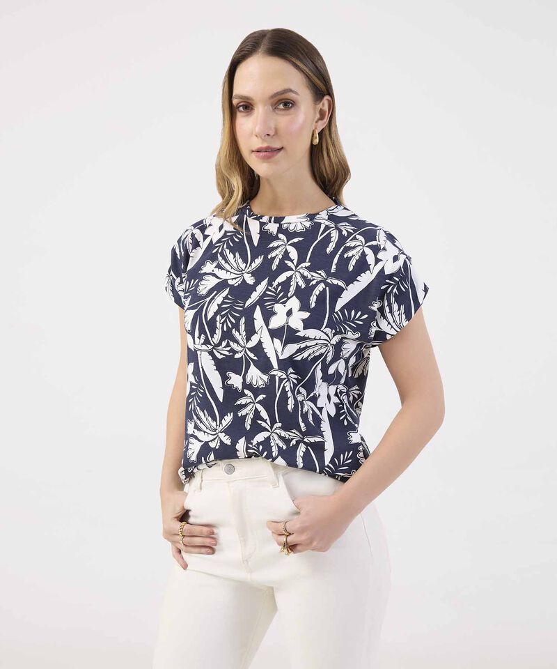 Camiseta Fluida y Manga Corta Para Mujer