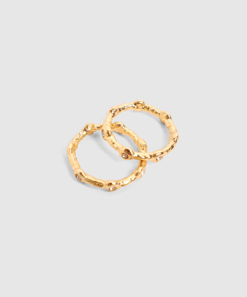 Set x2 Anillos Texturizados Para Mujer