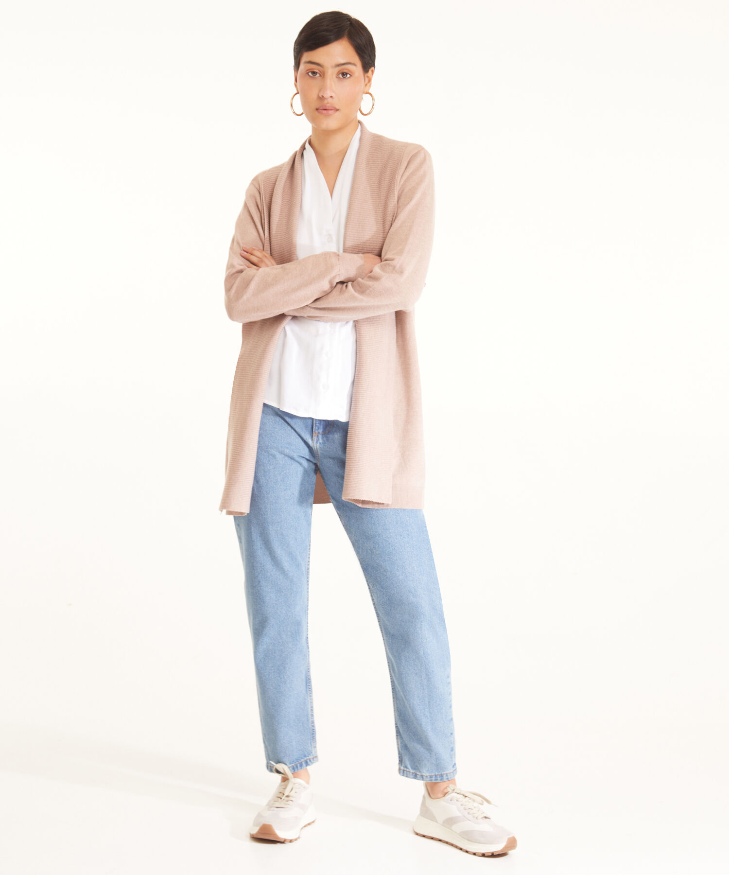 C&aacute;rdigan Largo De Silueta Fluida Para Mujer