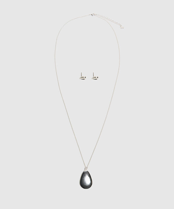 Set Collar Y Topos Mujer Dije Gota image number null