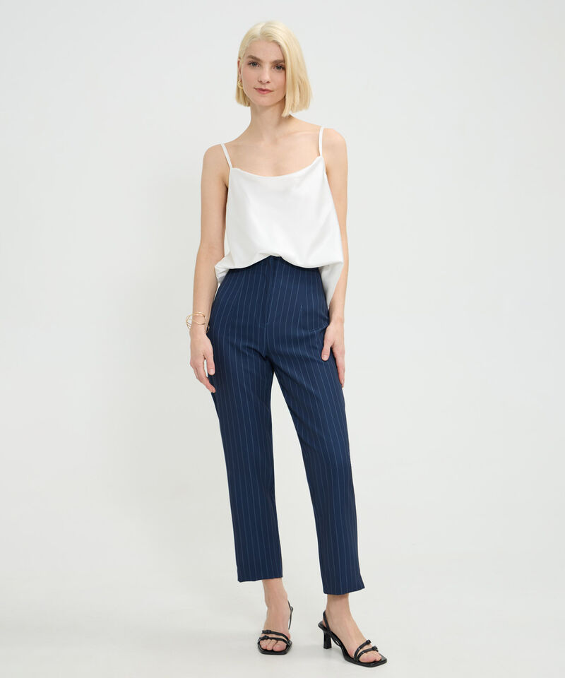 Blusa De Tiras Con Escote Redondo Drapeado