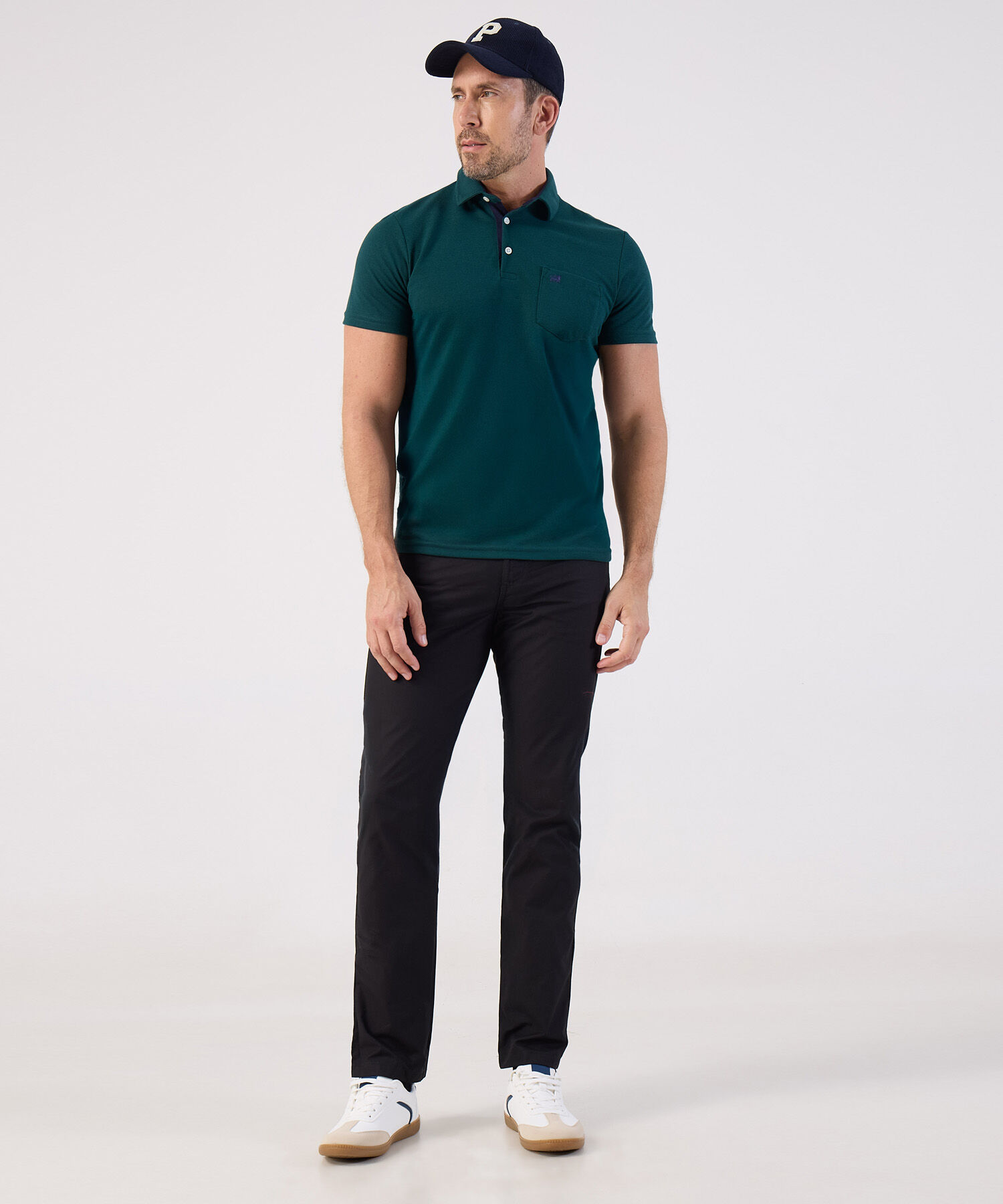 Polo Unicolor Con Bolsillo 