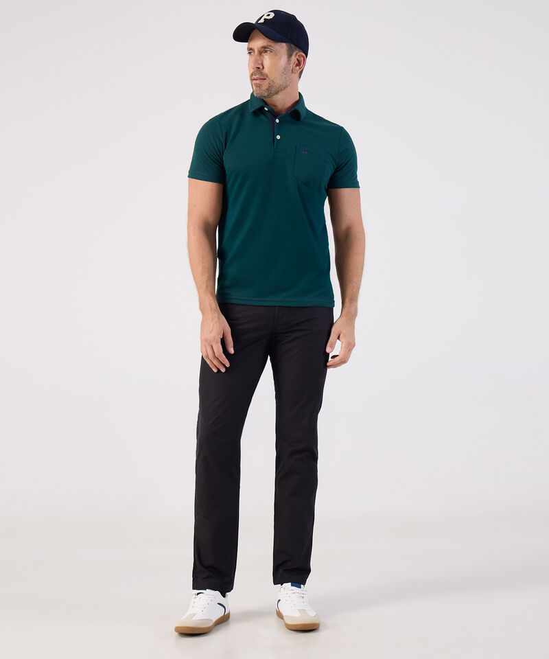 Polo Unicolor Con Bolsillo 