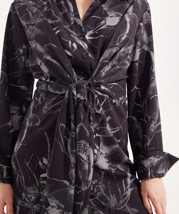 Vestido Estampado Con Manga ¾