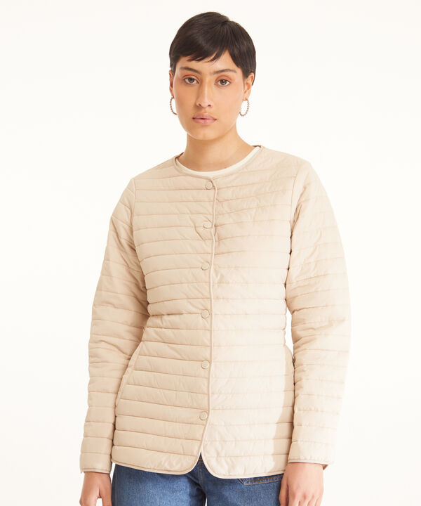 Chaqueta Acolchada Con Broches Y Bolsillos