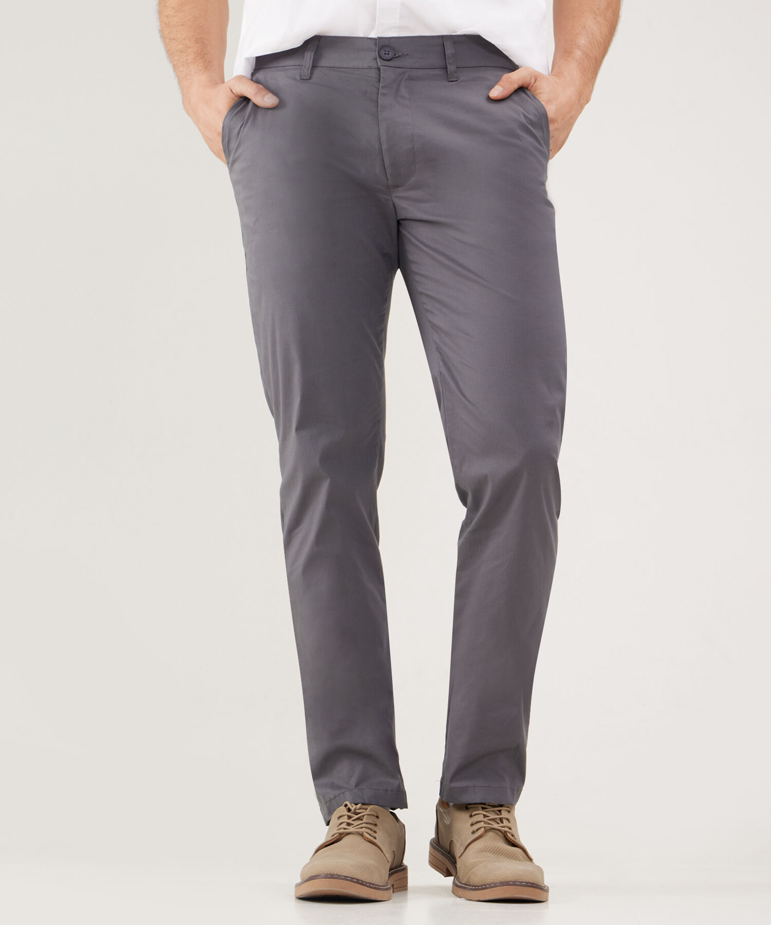 Pantalón Chino Unicolor Con Silueta Slim Fit