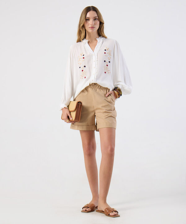 Blusa Para Mujer Manga Abullonada Bordados &Eacute;tnicos image number null