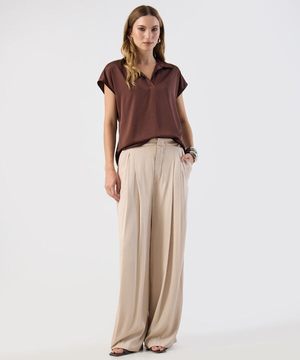 Blusa Casual De Manga Corta Para Mujer image number null