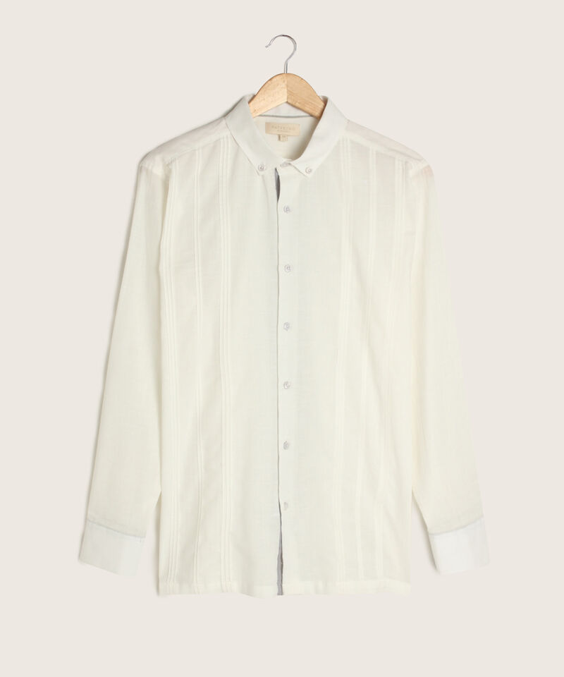 Camisa Guayabera Manga Larga Cuello Camisero