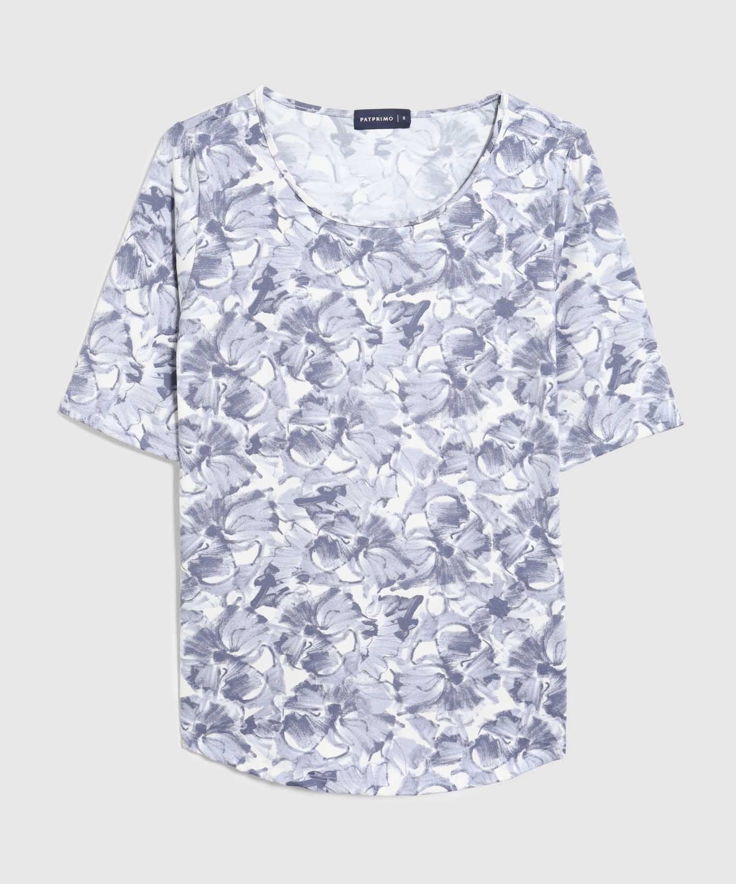 Camiseta Manga 3/4  Cuello Redondo  Estampada