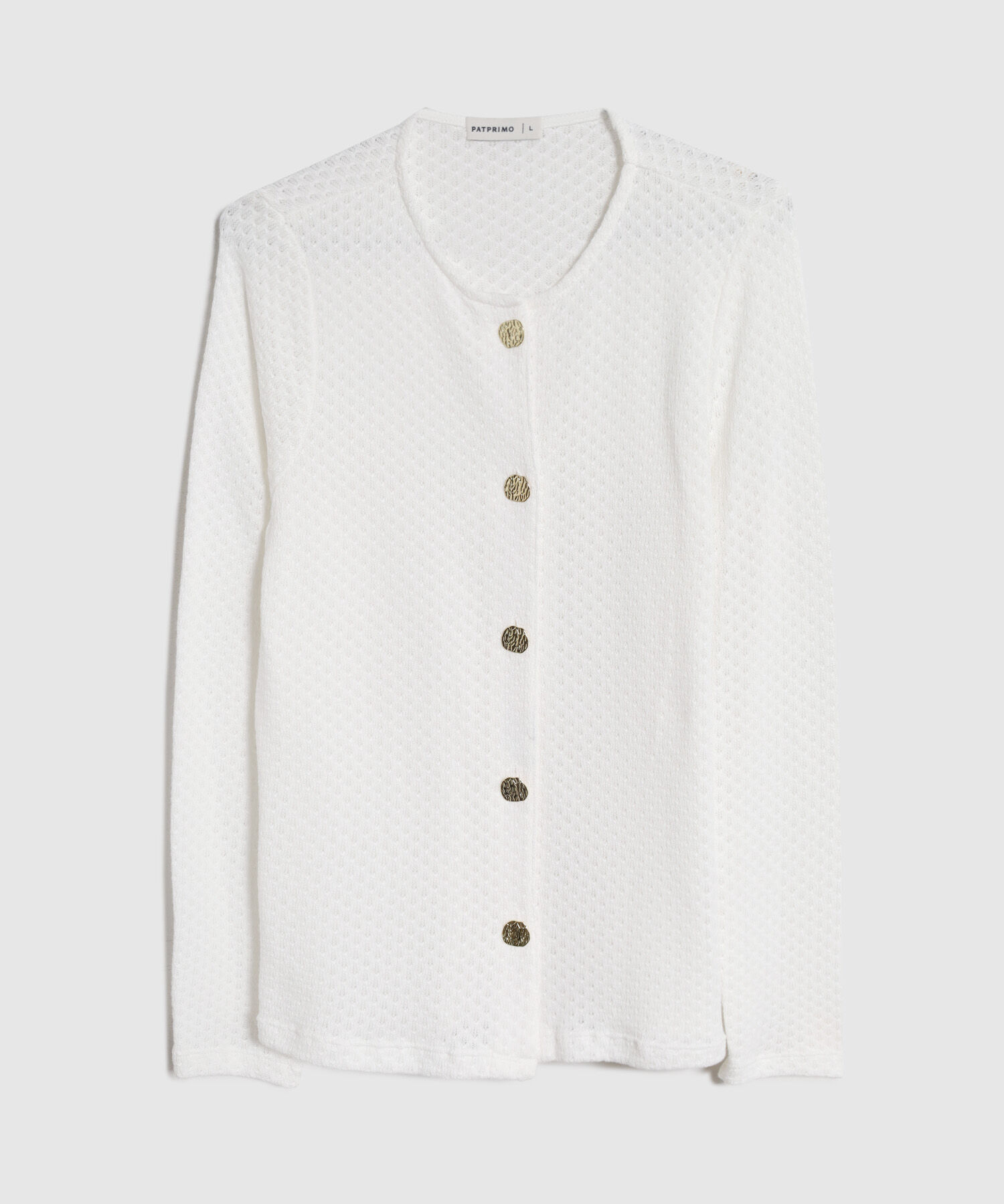 Saco Cárdigan Mujer Cuello Redondo Botones