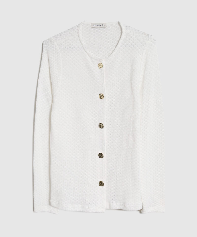 Saco Cárdigan Mujer Cuello Redondo Botones