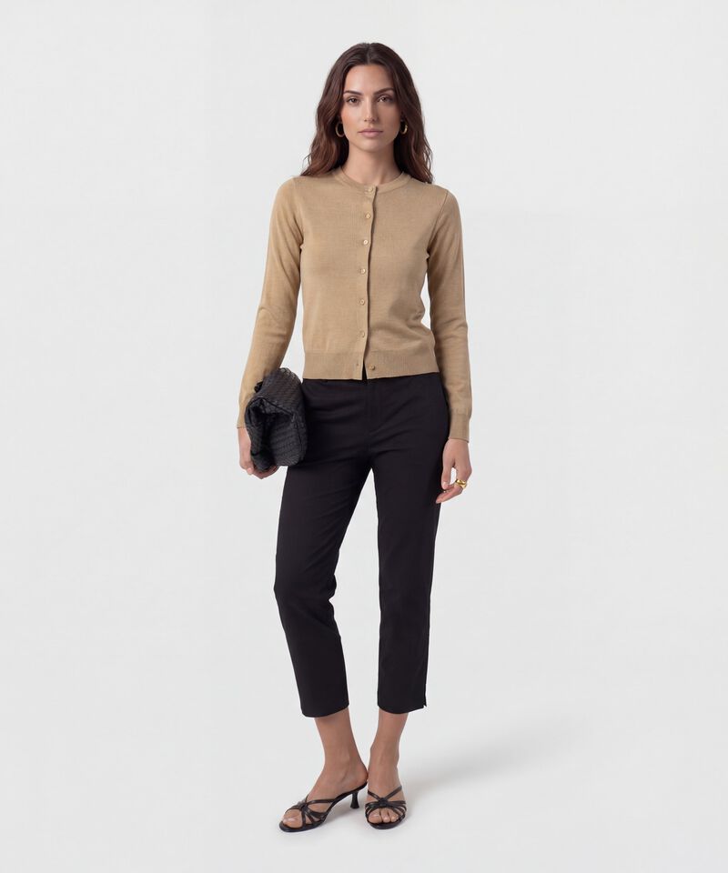 C&aacute;rdigan Cl&aacute;sico Cuello Redondo Mujer