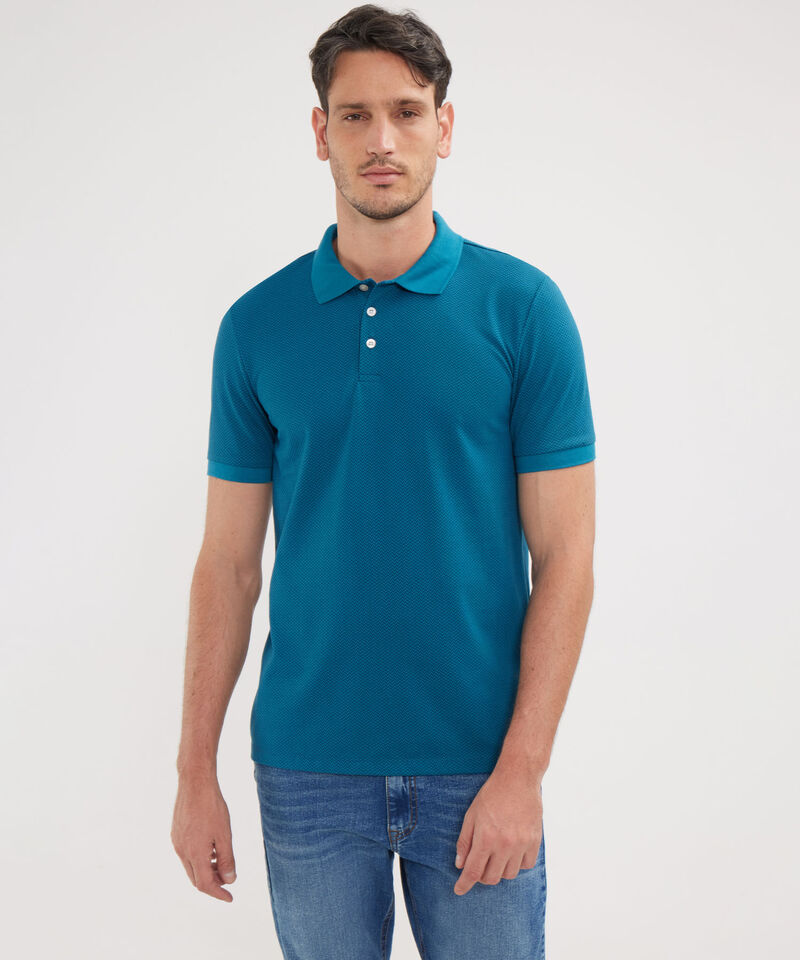 Polo Estampada Cuello Tejido Regular Fit