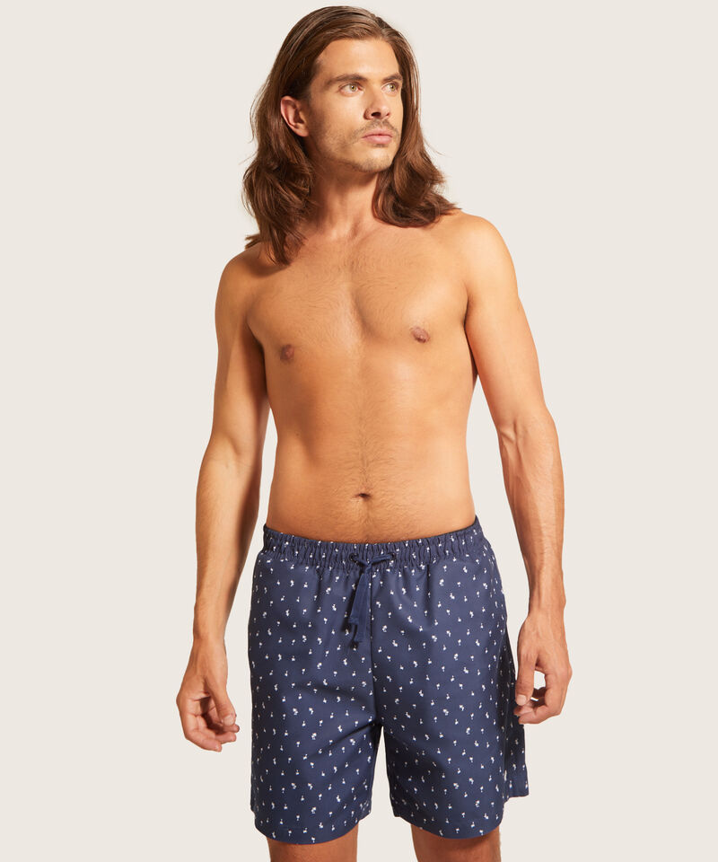 Bermuda Bañadora Estampada Tejido Plano