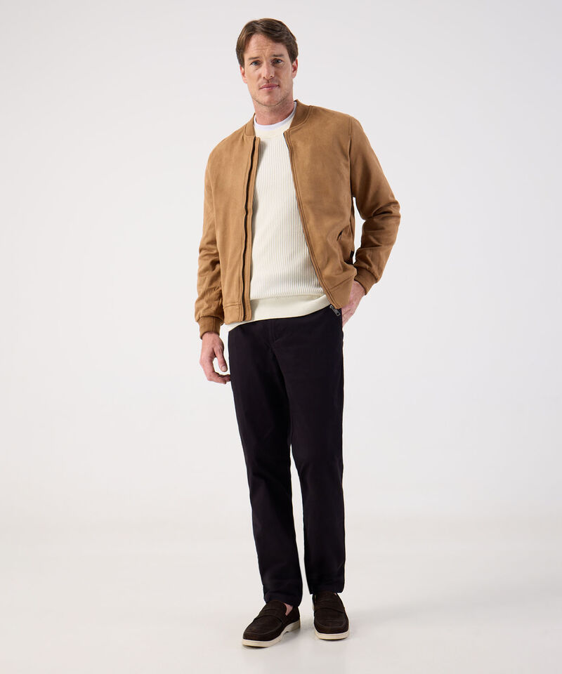 Buzo de Tejido Acanalado Cuello Redondo Para Hombre