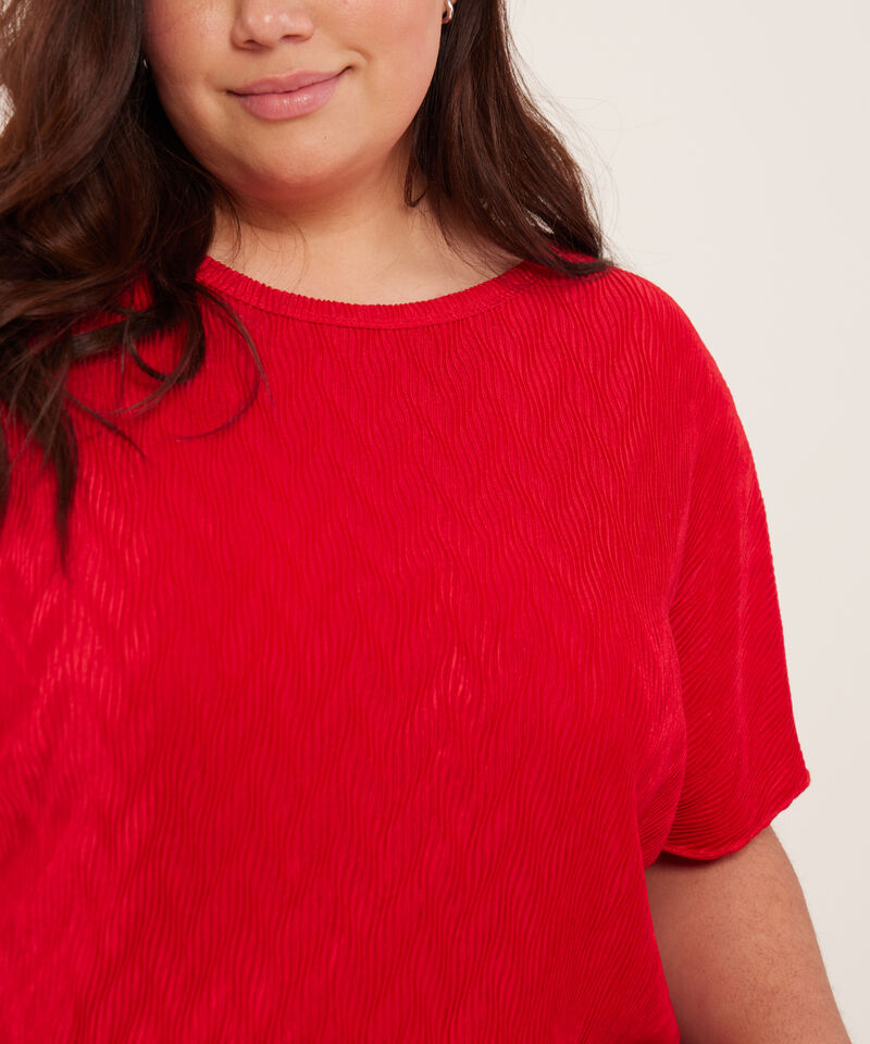 Blusa Manga Corta Plisada