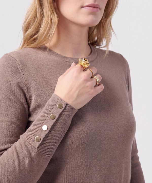 Saco Cuello Redondo Con Botones En Pu&ntilde;os