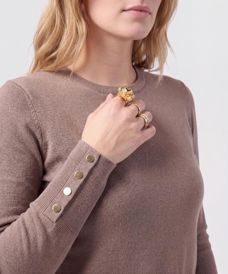 Saco Cuello Redondo Con Botones En Pu&ntilde;os
