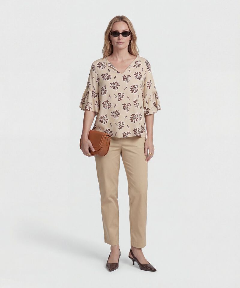 Pantal&oacute;n Unicolor Tipo Chino Para Mujer