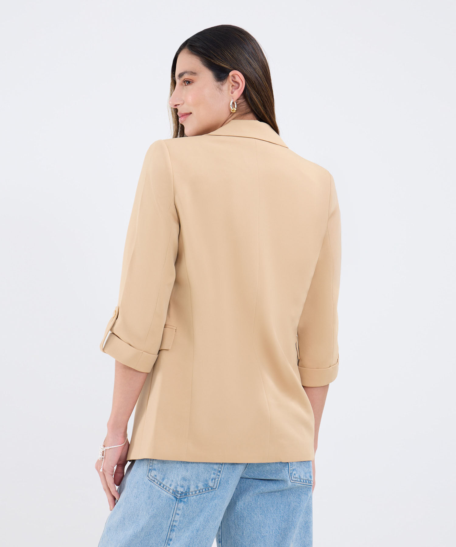 Blazer Unicolor Con Solapa