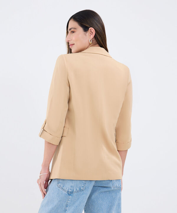 Blazer Unicolor Con Solapa