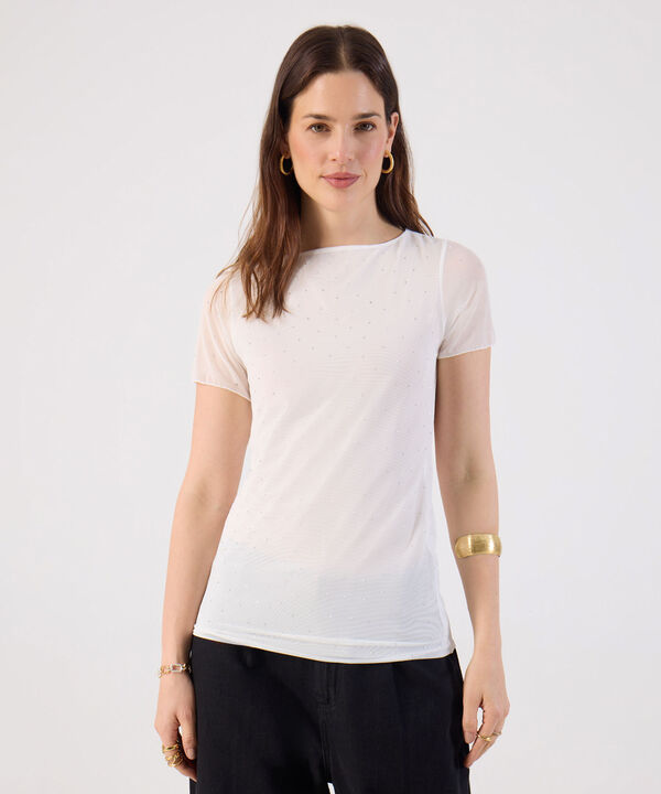Camiseta Malla Con Brillos Para Mujer image number null