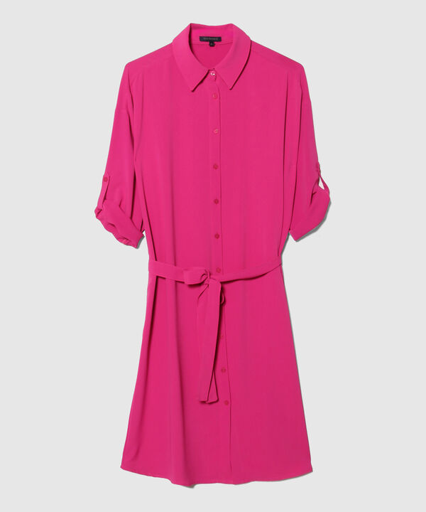 Vestido Corto Con Cuello Camisero