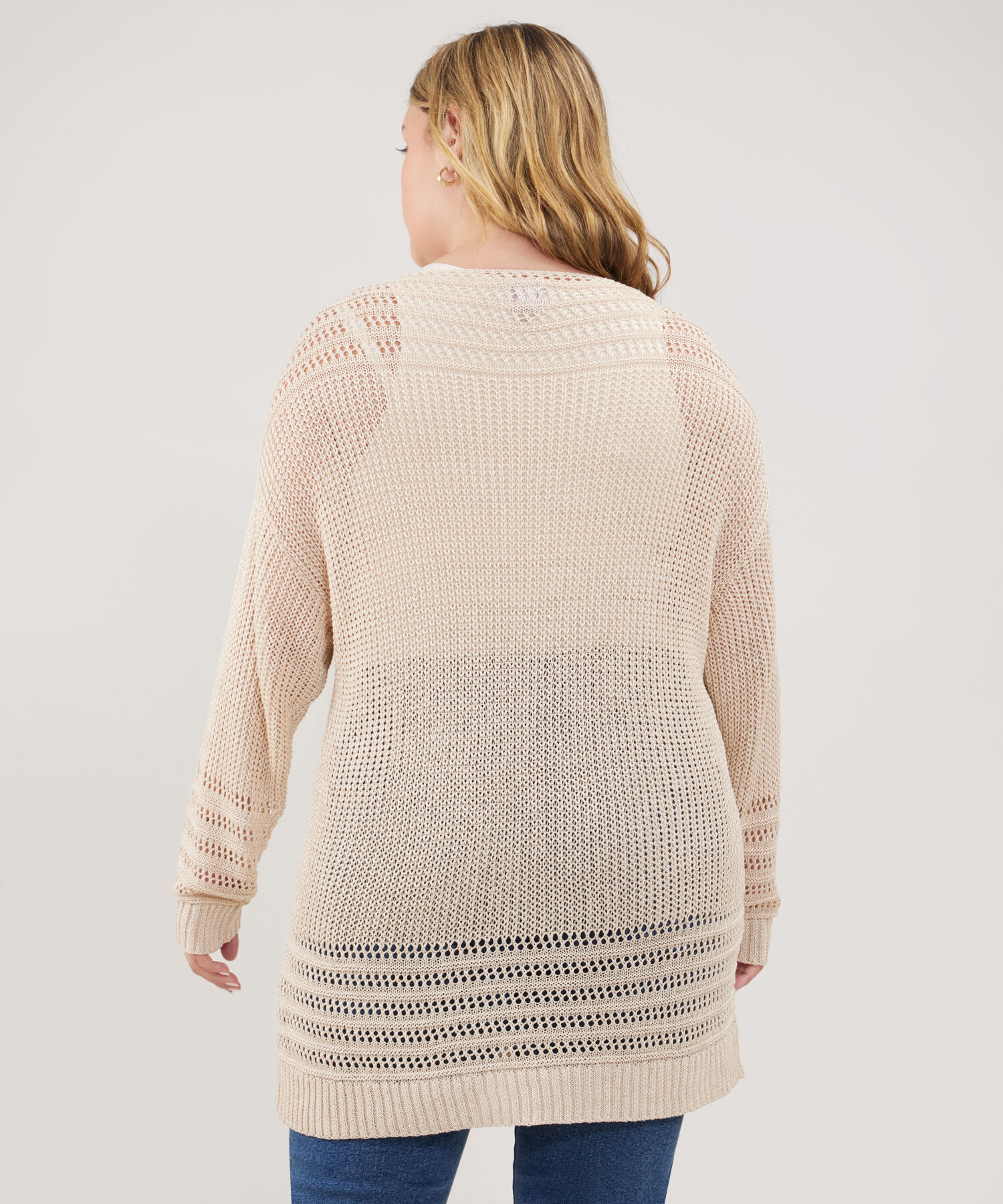 Saco Manga Larga Con Textura Escote Ojal