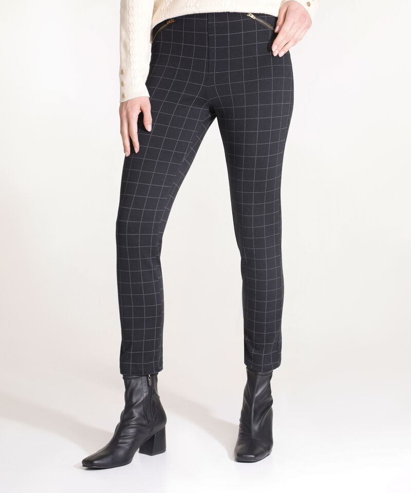 Leggings Estampado Largo Con Cremalleras En Costados Y Elástico Interno